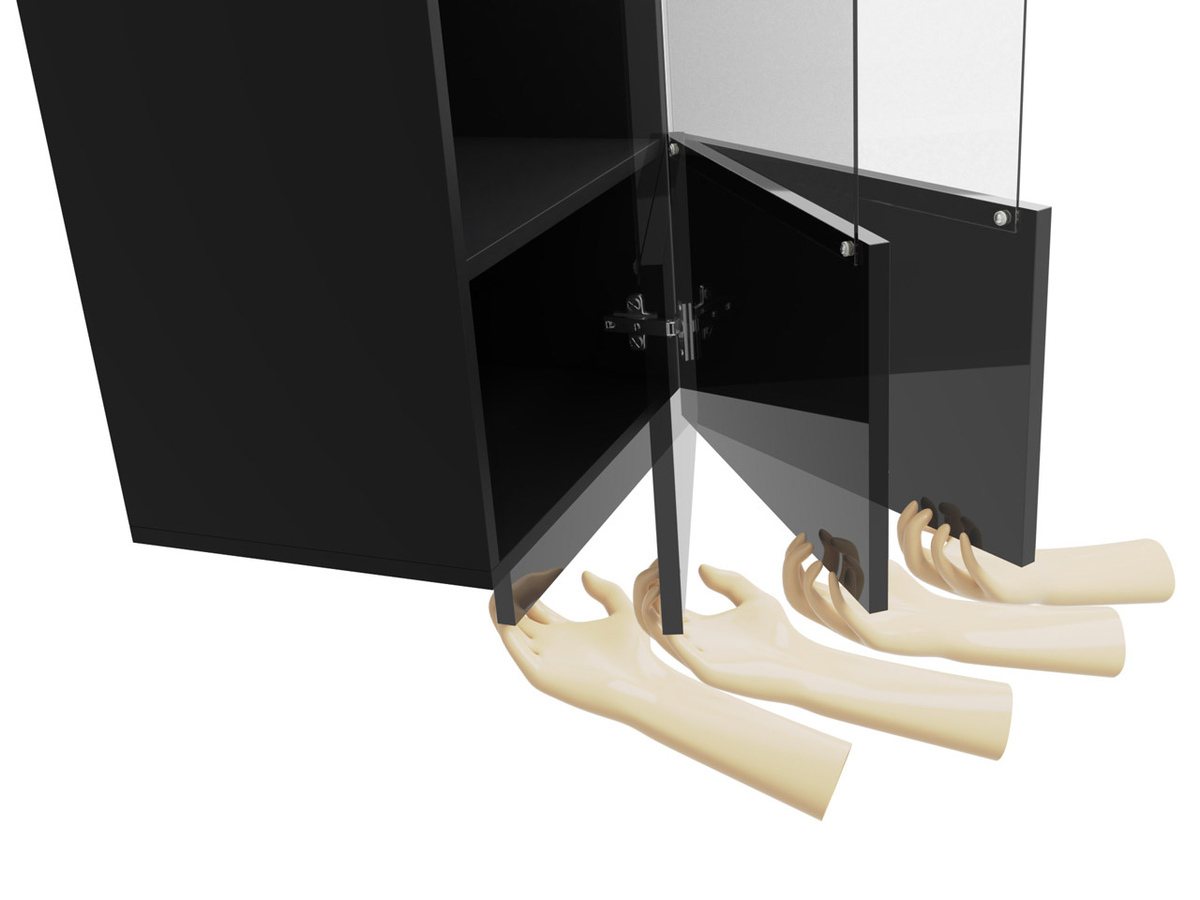 Wandkast Tivdalu 102 (Zwart + Glanzend zwart)