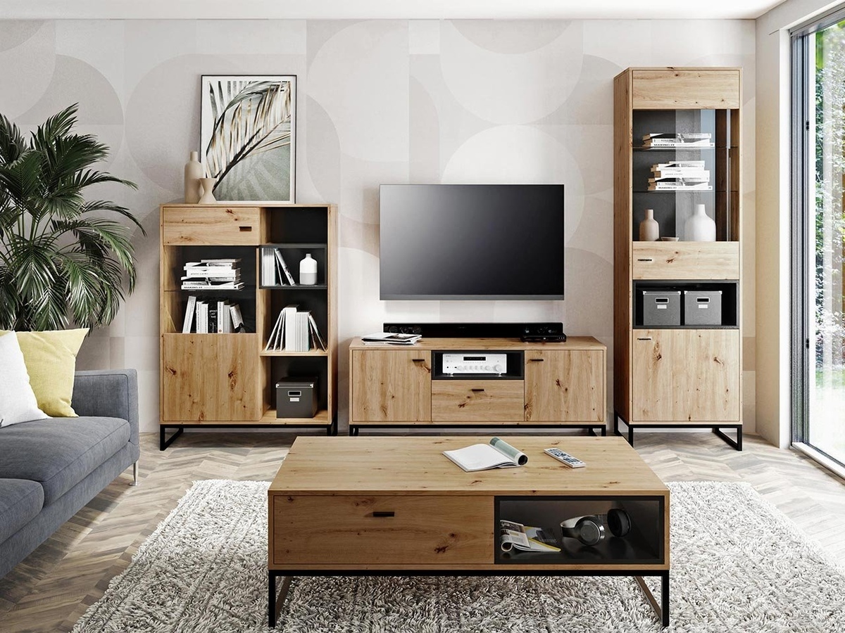 Dressoir Baltesi 107 (Artisan eiken + Zwart)