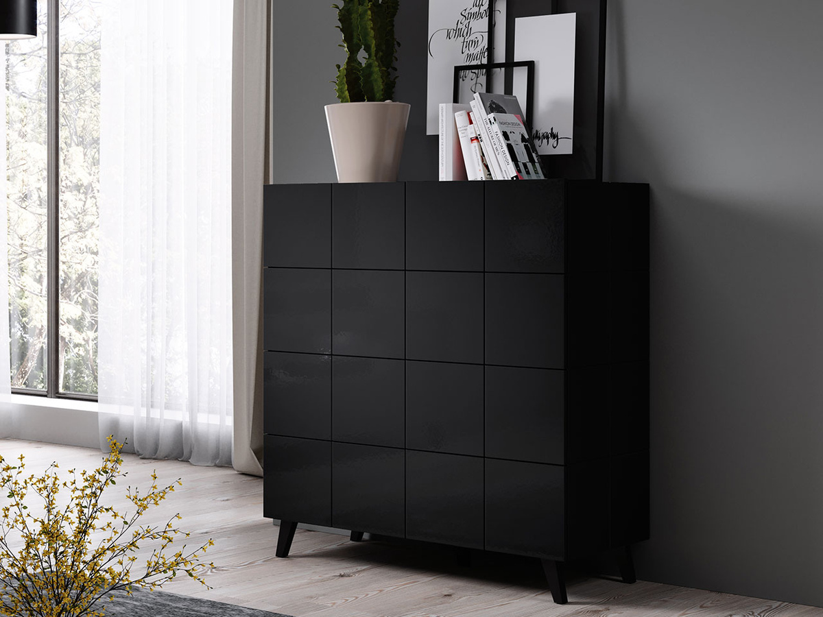 Ladekast Charlotte 133 (Glanzend zwart)