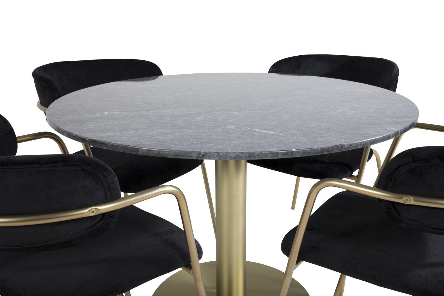 Eetkamerset Dallas 1208 (Zwart + Gouden)
