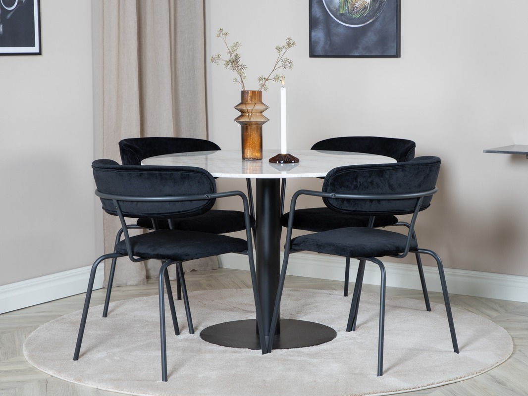 Eetkamerset Dallas 1299 (Zwart)