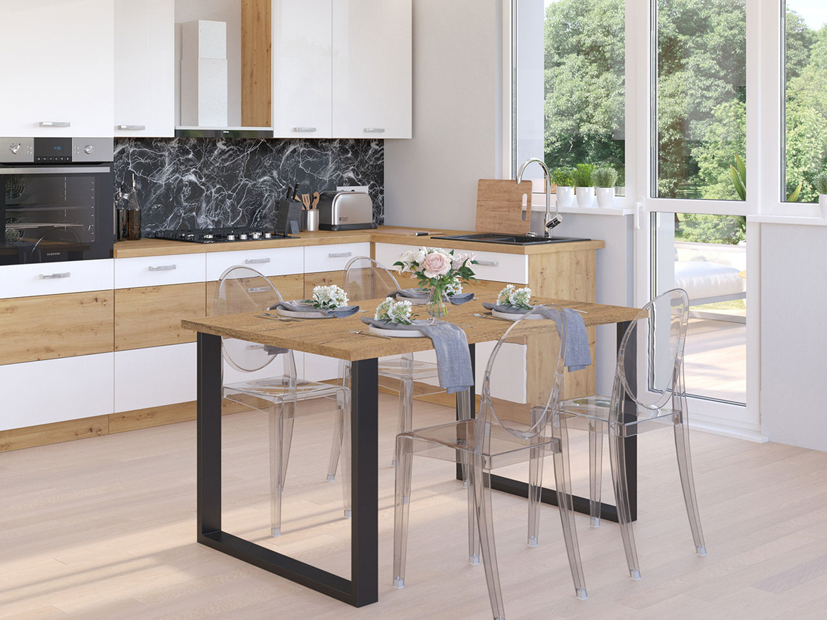 Tafel Tucson 136 (Lancelot-eik + Zwart)