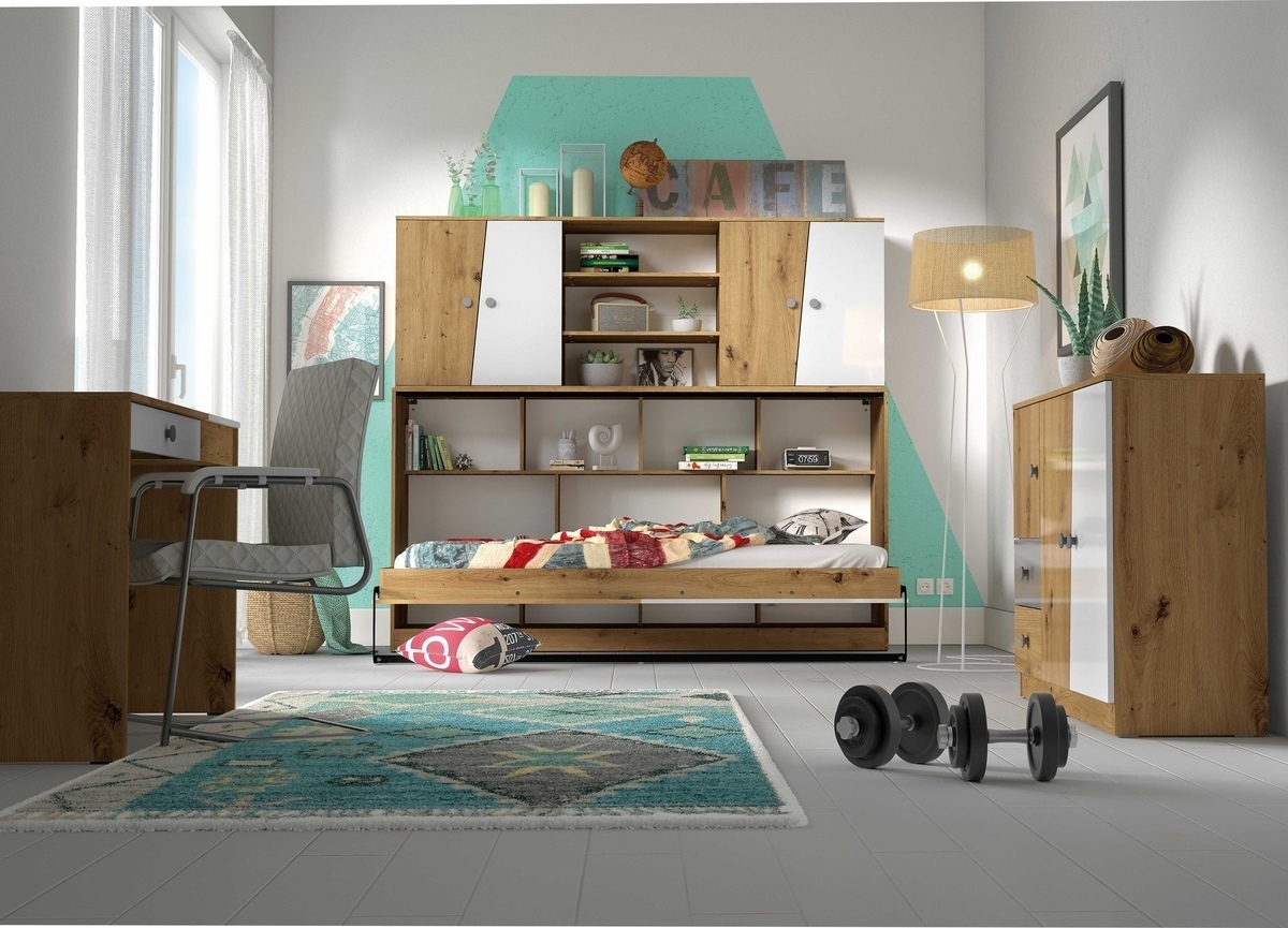 Wandkast Mirelbu 115 (Artisan eiken + Wit)