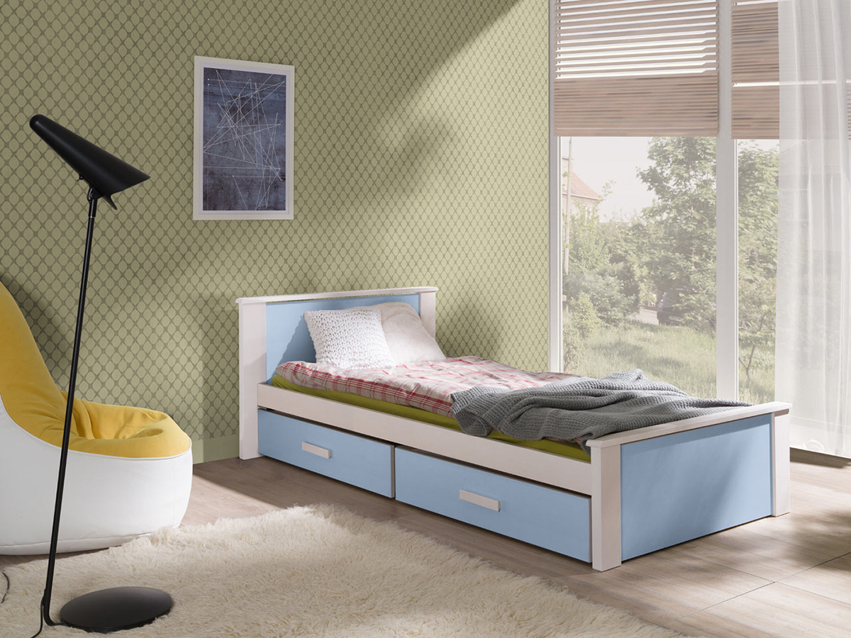 Bed Henderson 115 (Wit + Blauw)