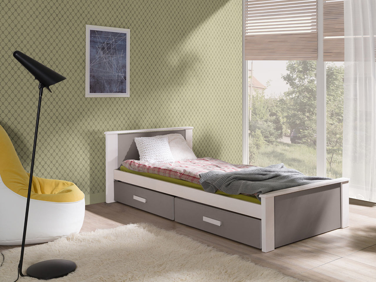 Bed Henderson 116 (Wit + Truffel)