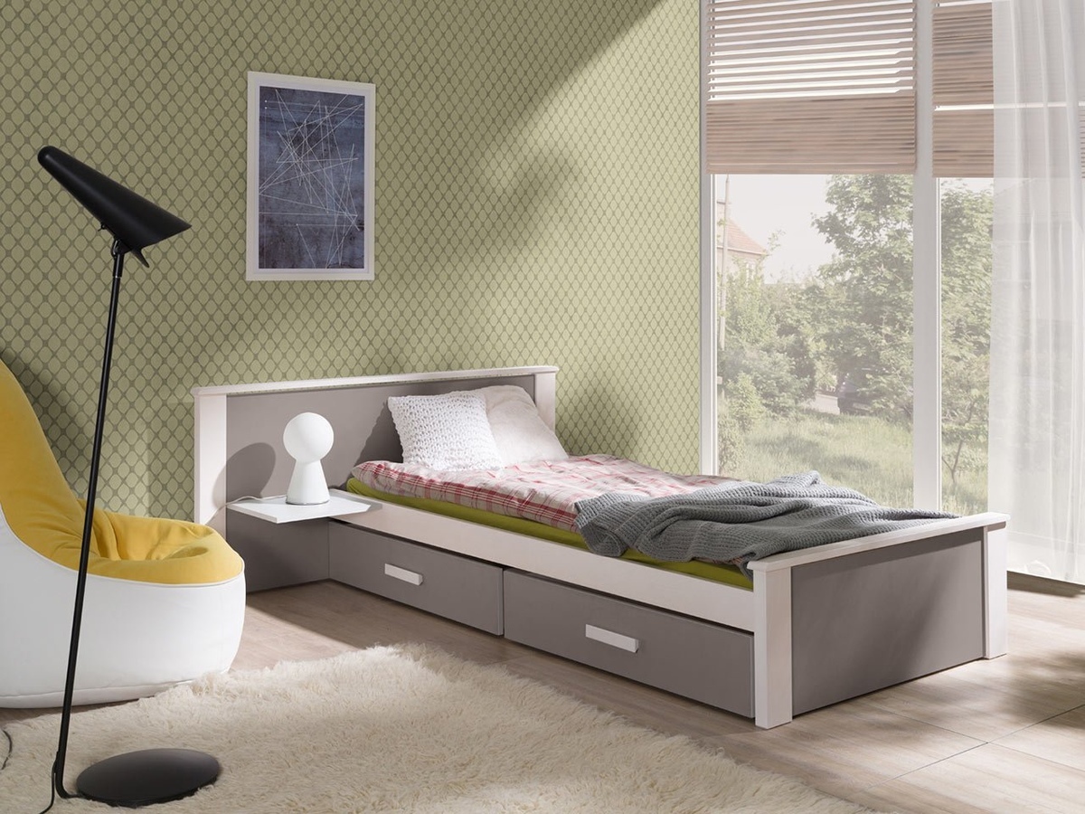 Bed Henderson 117 (Wit + Truffel)