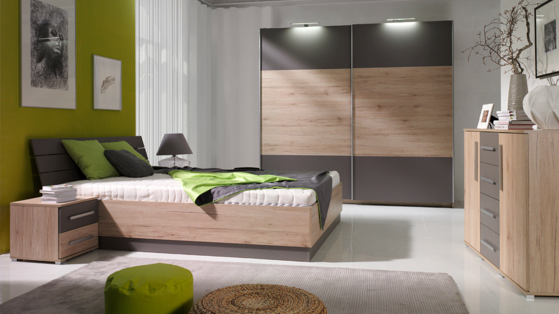 Ladekast Murrieta 148 (San Remo eik + Grijs)