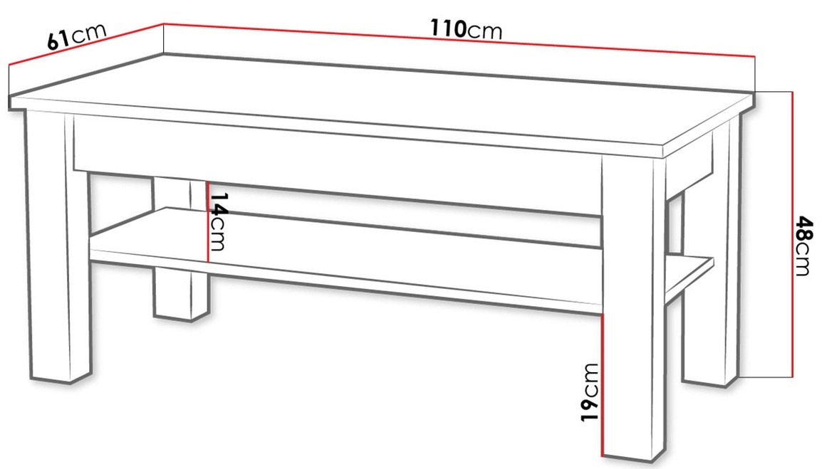 Salontafel Melfeli 116 (Sonoma eik)