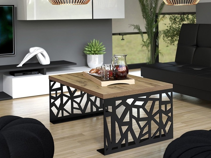 Salontafel Germantown 101 (Matzwart + Eiken)