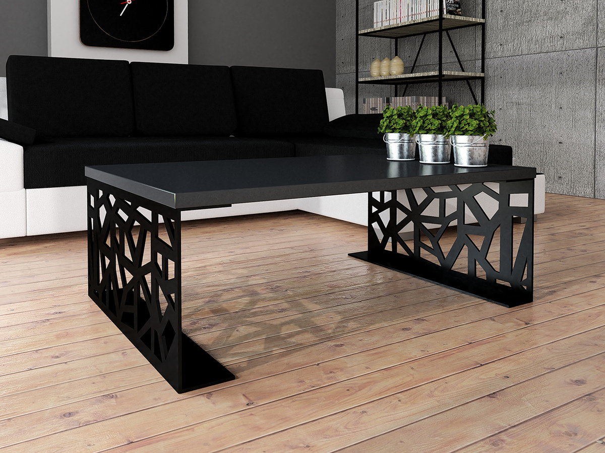 Salontafel Germantown 101 (Matzwart + Glanzend zwart)
