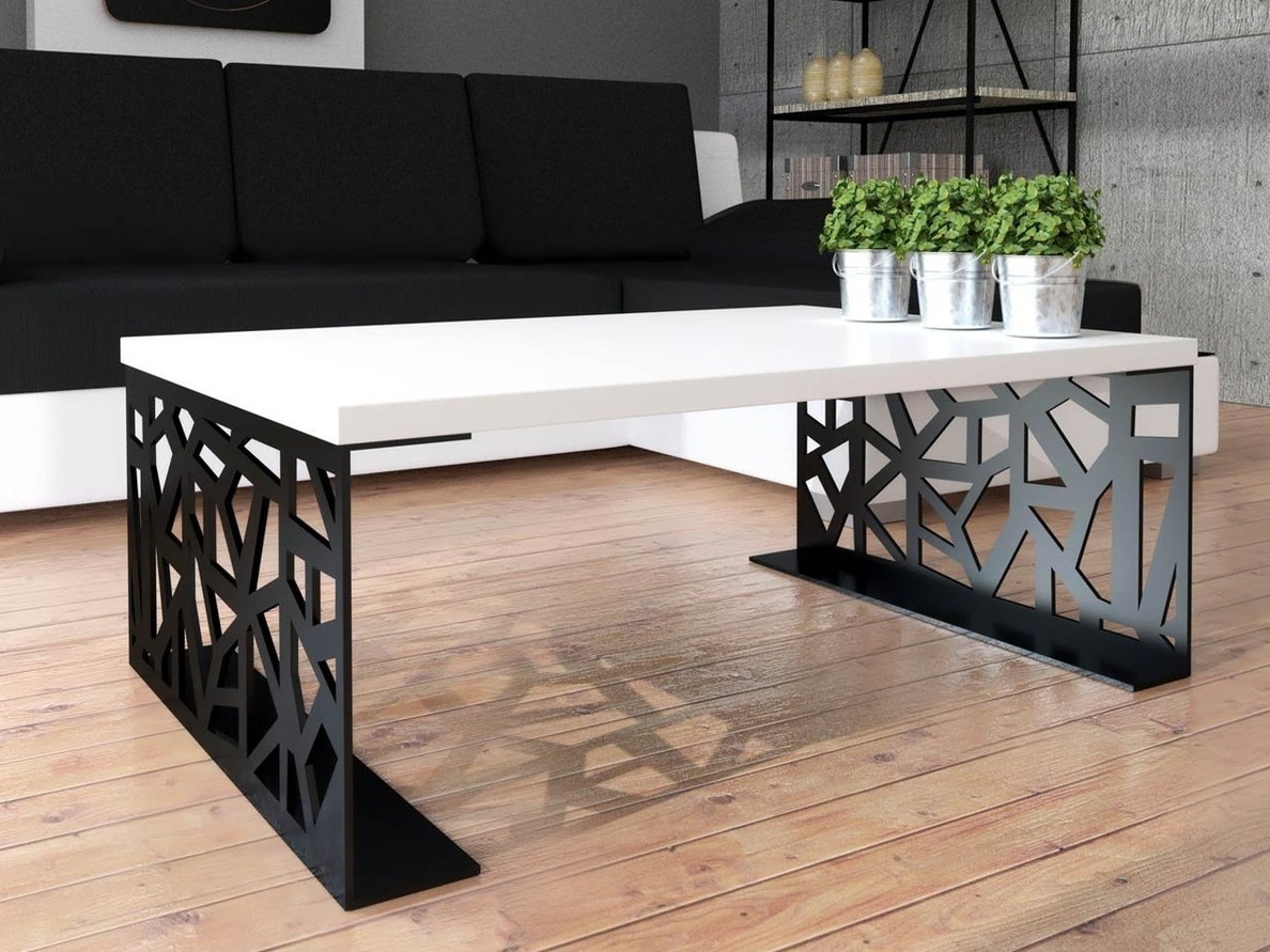 Salontafel Germantown 101 (Matzwart + Glanzend wit)