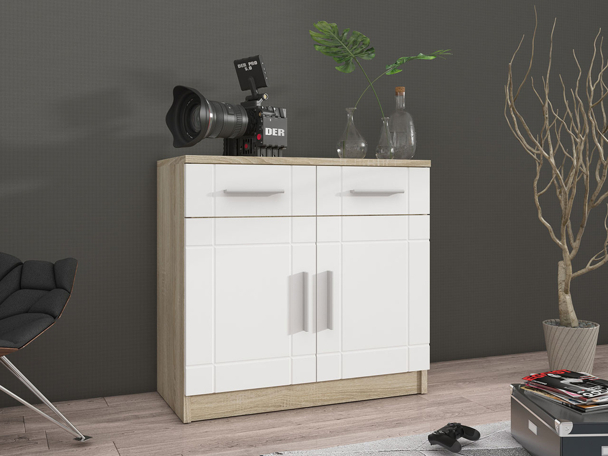 Ladekast Tucson 144 (Sonoma eik + Wit)