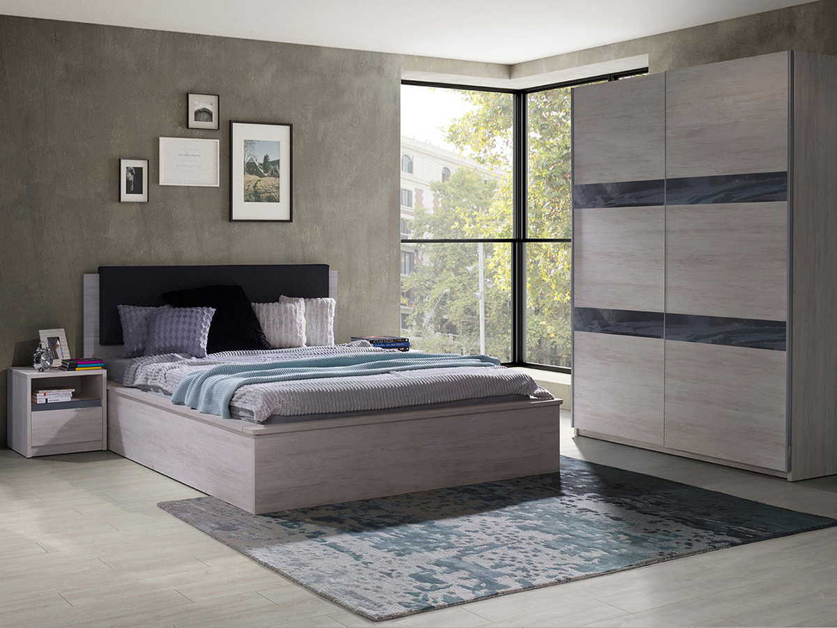 Bed Fivelbo 105 (Klooster eik + Soft Pik 011)