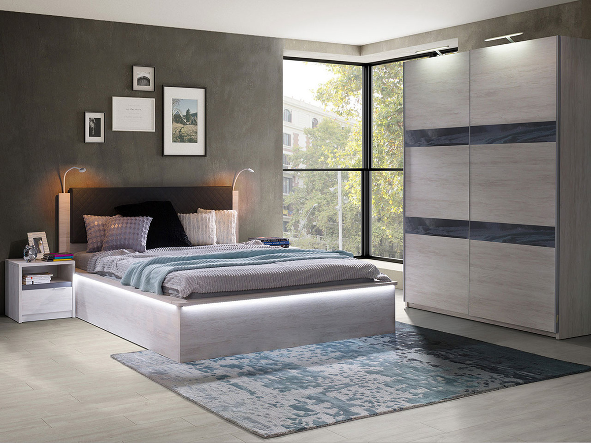 Bed Fivelbo 105 (Klooster eik + Soft Pik 011)