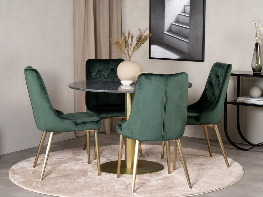 Eetkamerset Dallas 370 (Groen + Gouden)