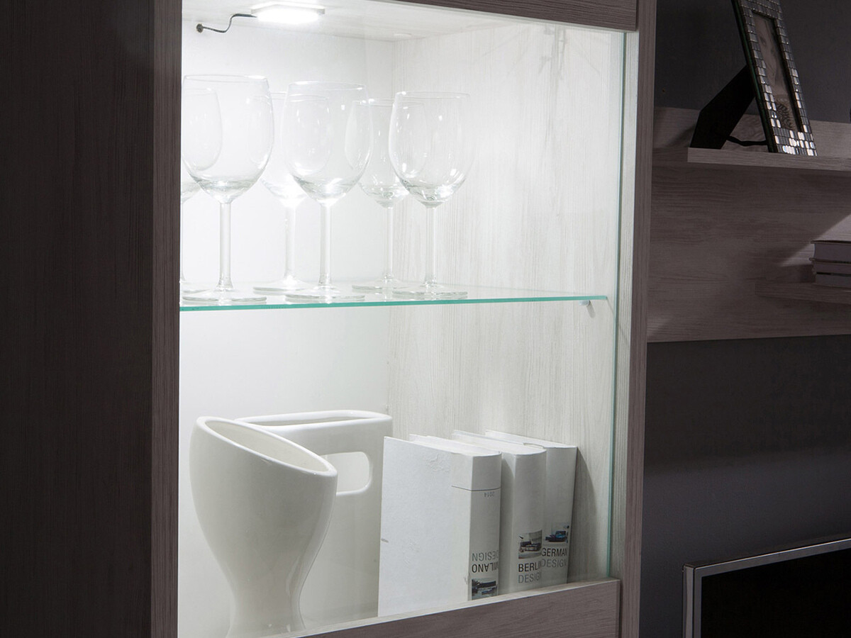 Boekenkast Fivelbo 113 (Klooster eik + Glanzend zwart)