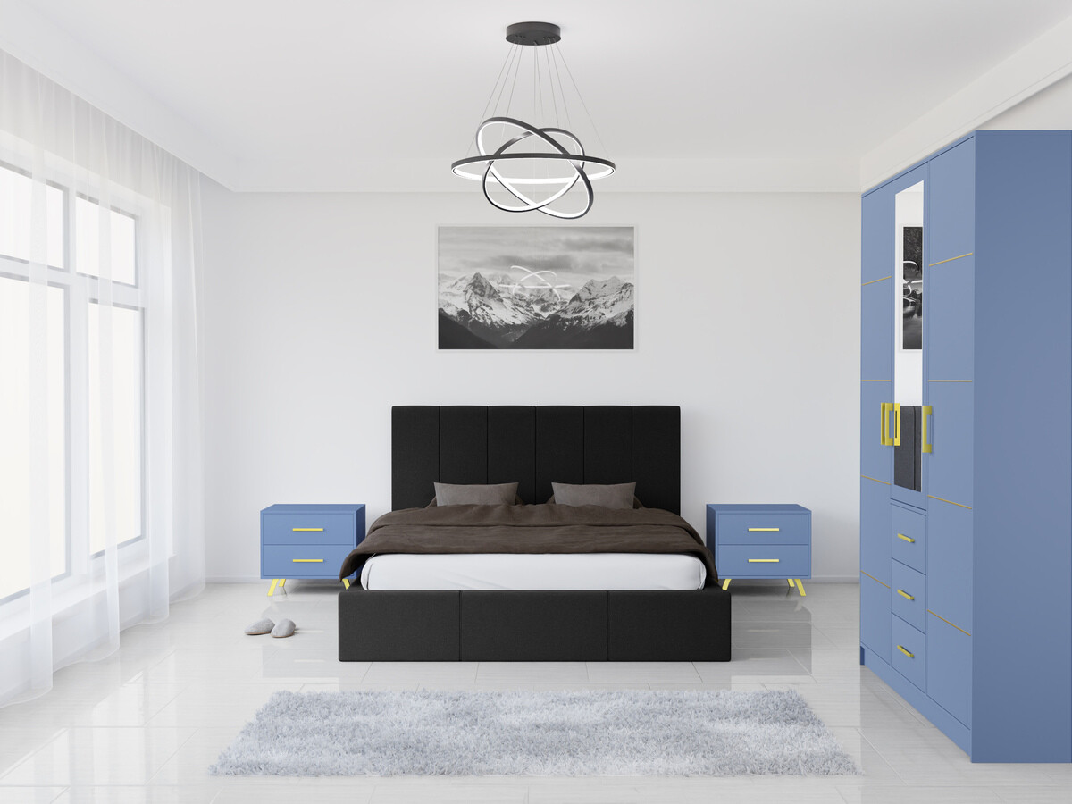 Slaapkamer set Dortivu 154 (Blauw + Inari 96)