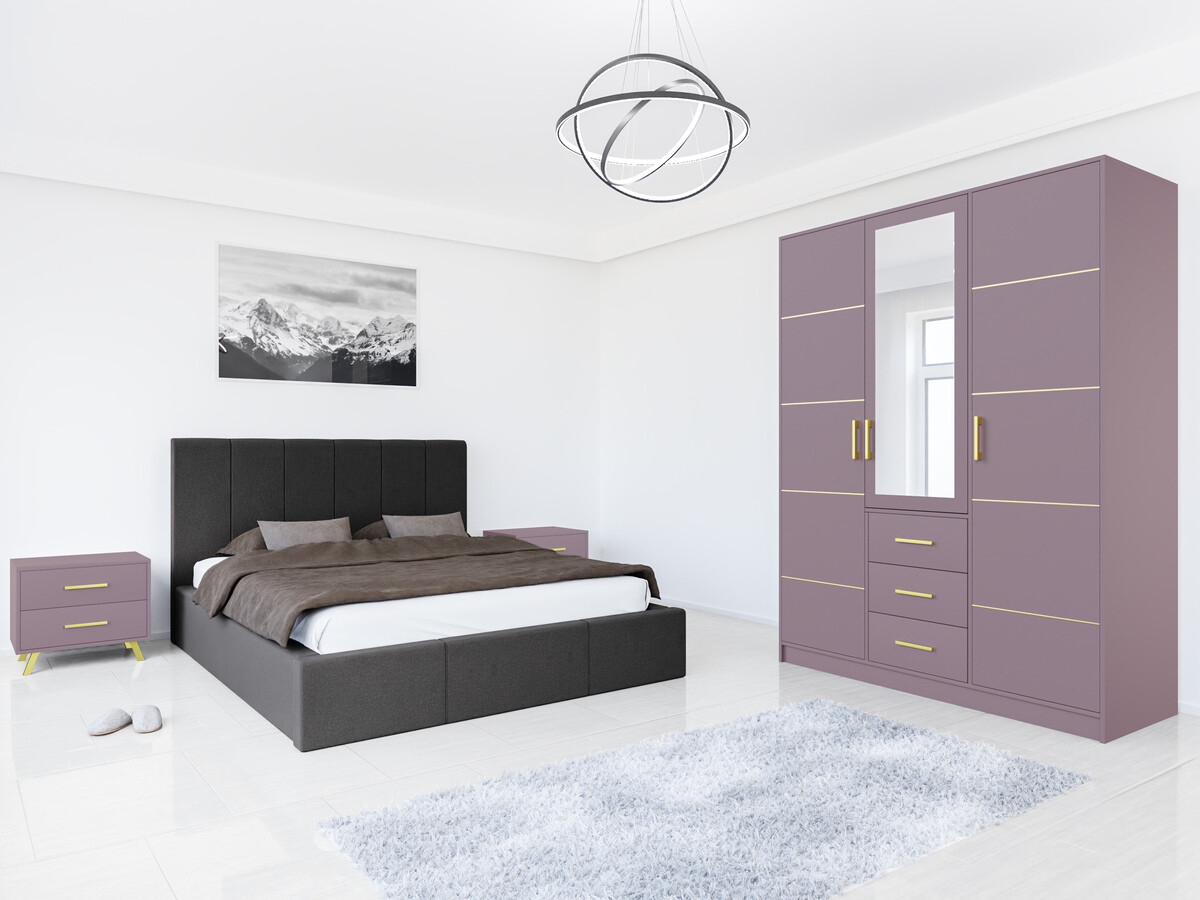 Slaapkamer set Dortivu 154 (Paars + Inari 96)
