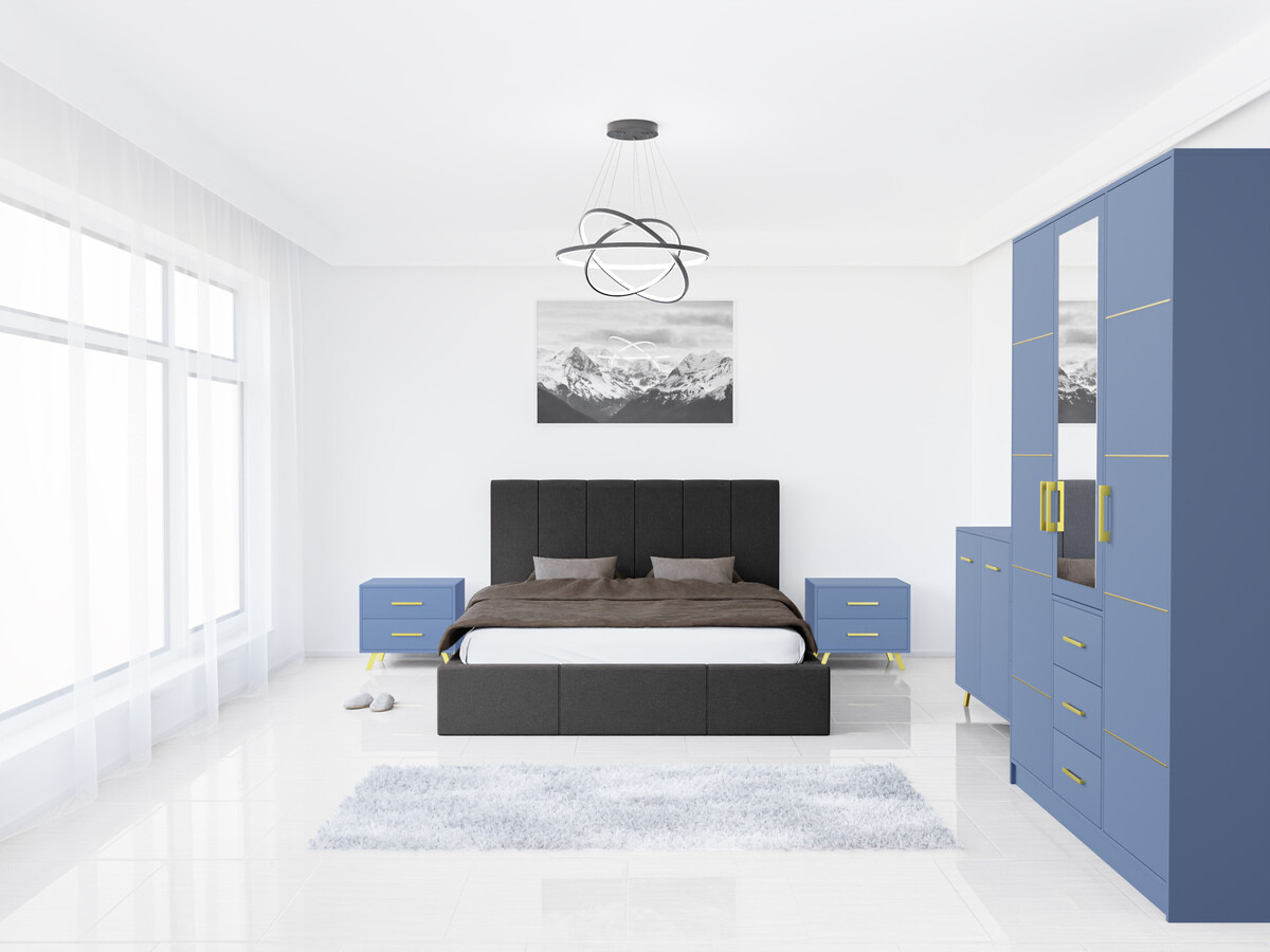 Slaapkamer set Dortivu 154 (Blauw + Inari 96)