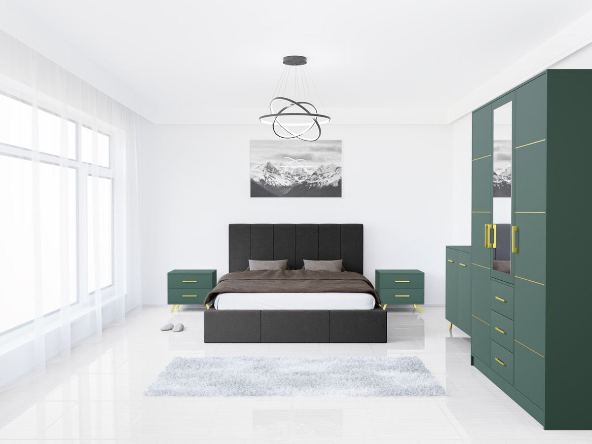 Slaapkamer set Dortivu 154 (Groen + Inari 96)