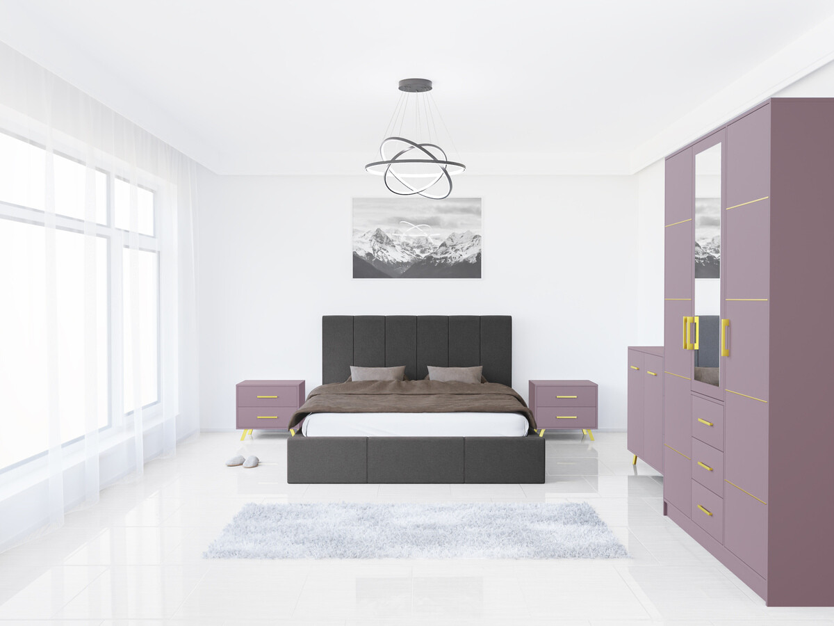 Slaapkamer set Dortivu 154 (Paars + Inari 96)