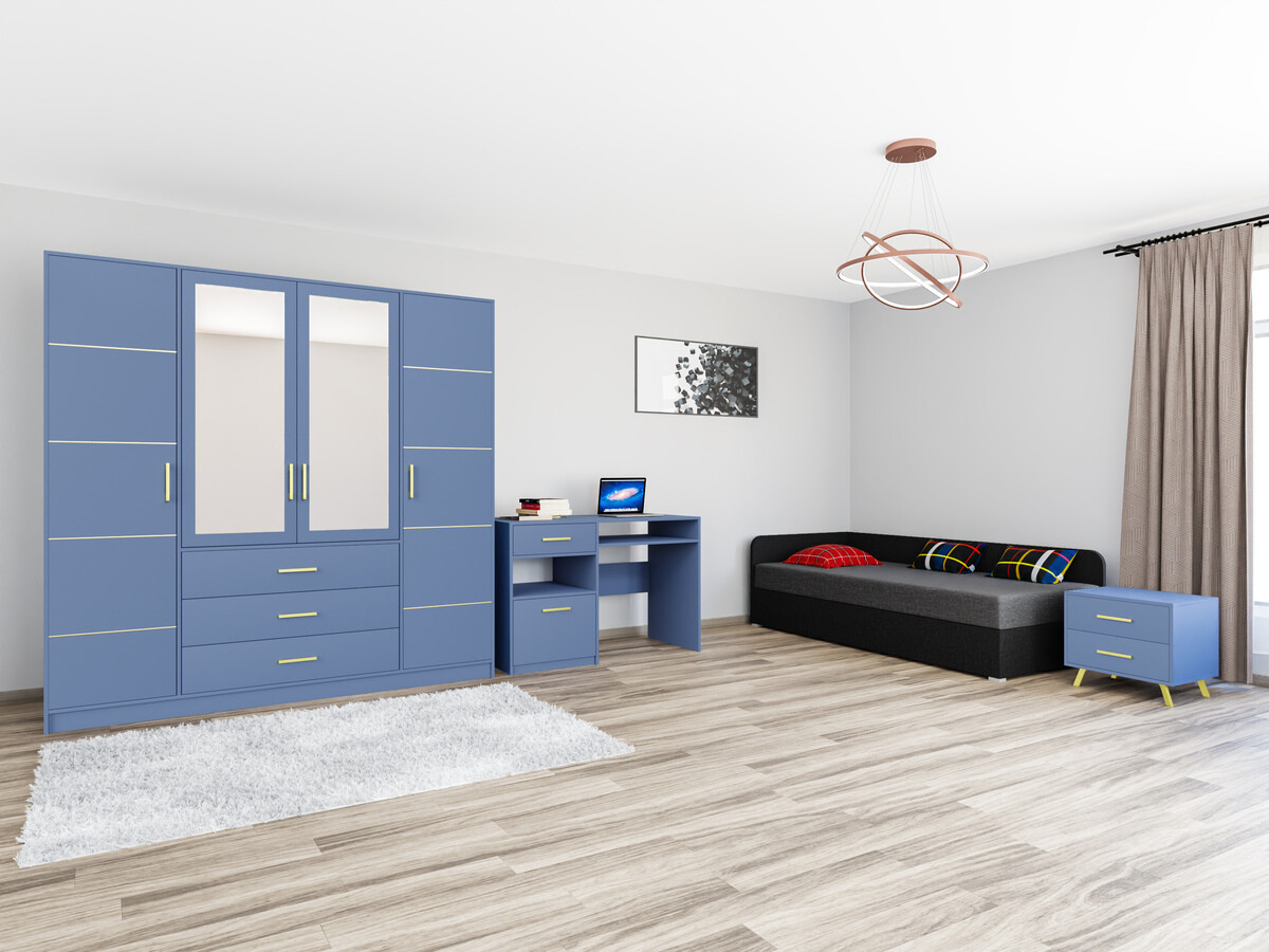 Meubelset Dortivu 122 (Blauw + Lux 23 + Lux 06)