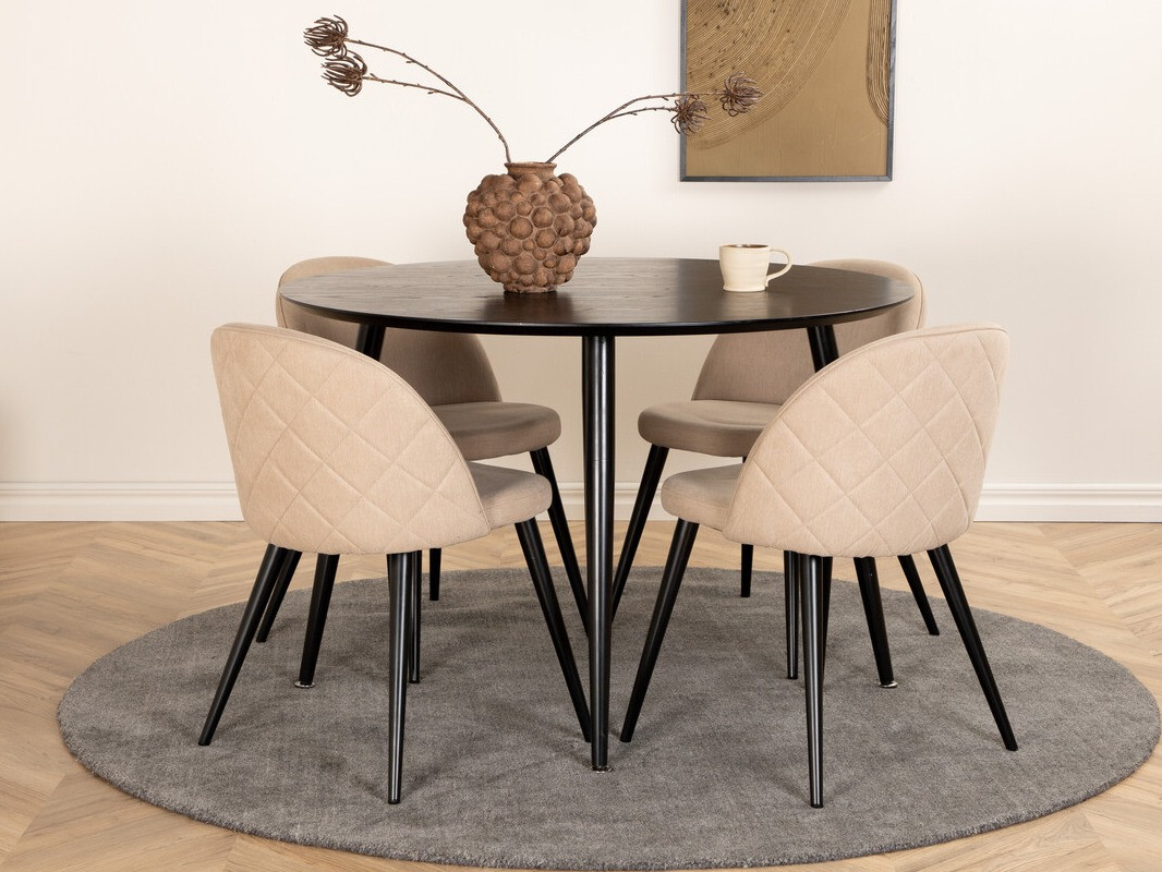 Eetkamerset Dallas 2545 (Beige + Zwart)