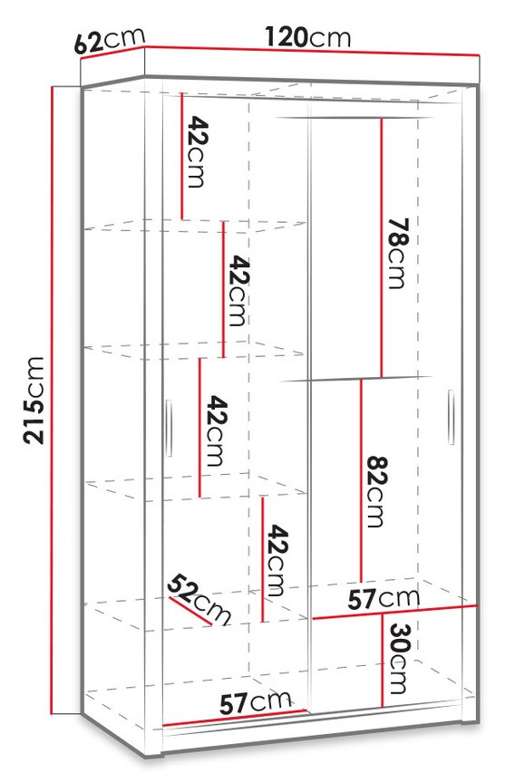 Kledingkast Catromi 104 (Klooster eik)
