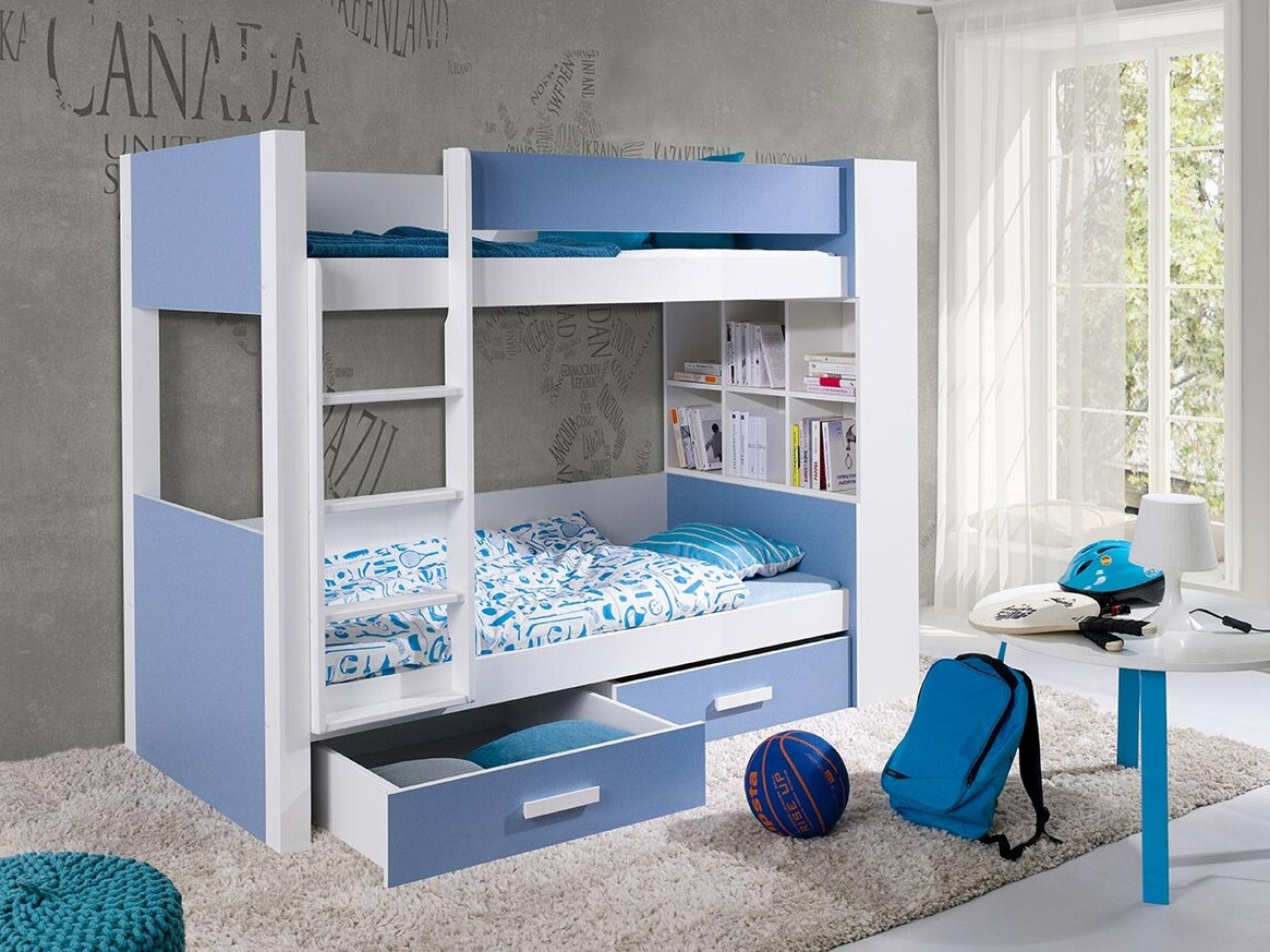 Stapelbed Henderson 141 (Wit + Blauw)