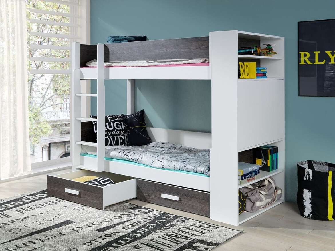 Stapelbed Henderson 142 (Wit + Donker Zebrano)