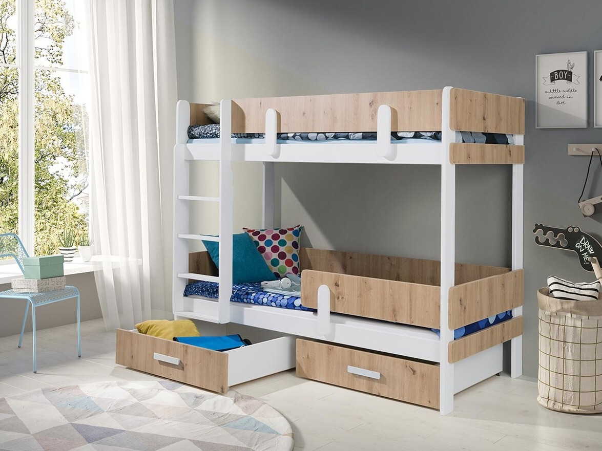 Stapelbed Henderson 144 (Wit + Artisan eiken)