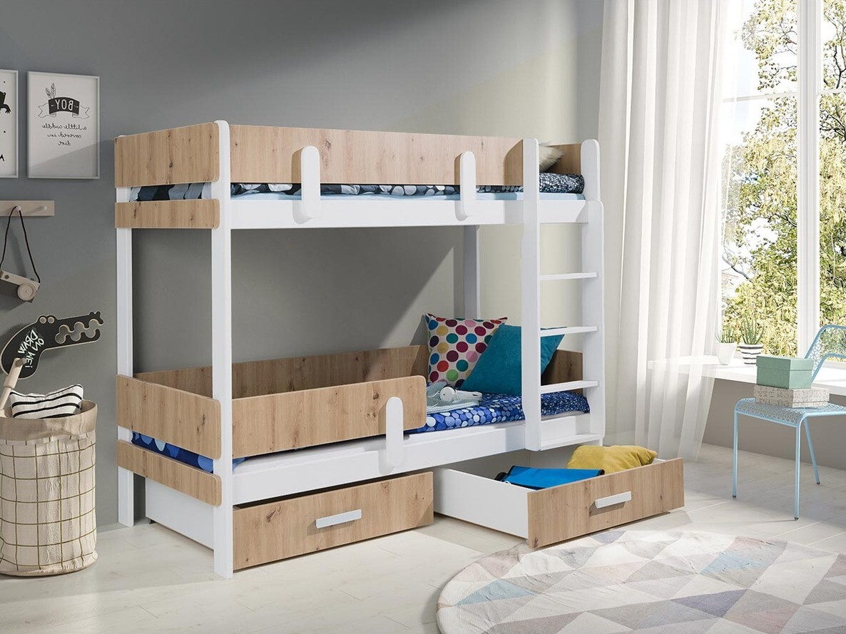 Stapelbed Henderson 144 (Wit + Artisan eiken)