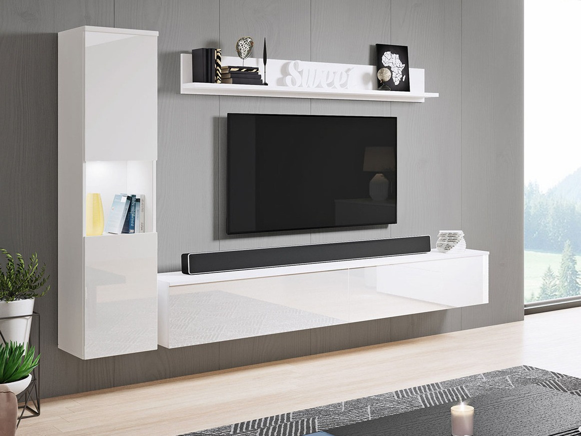 Woonkamerset Sarasota 130 (Wit + Glanzend wit)