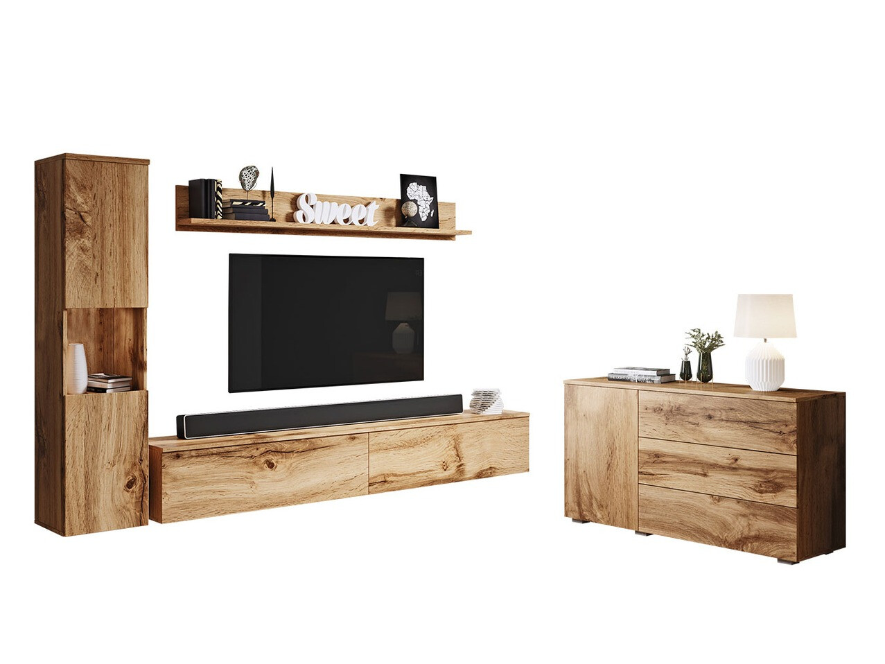 Woonkamerset Sarasota 132 (Wotan eik)