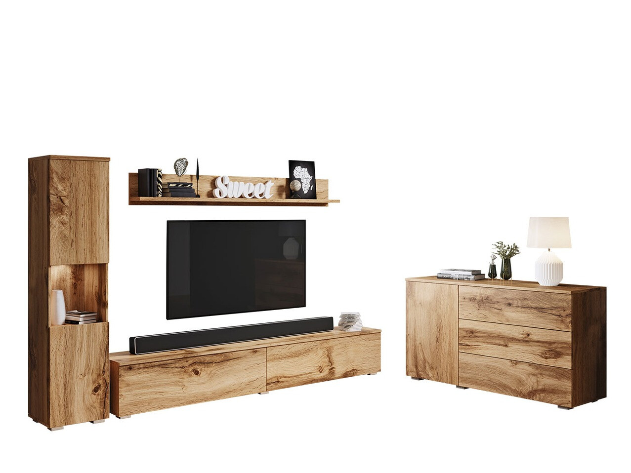 Woonkamerset Sarasota 132 (Wotan eik)