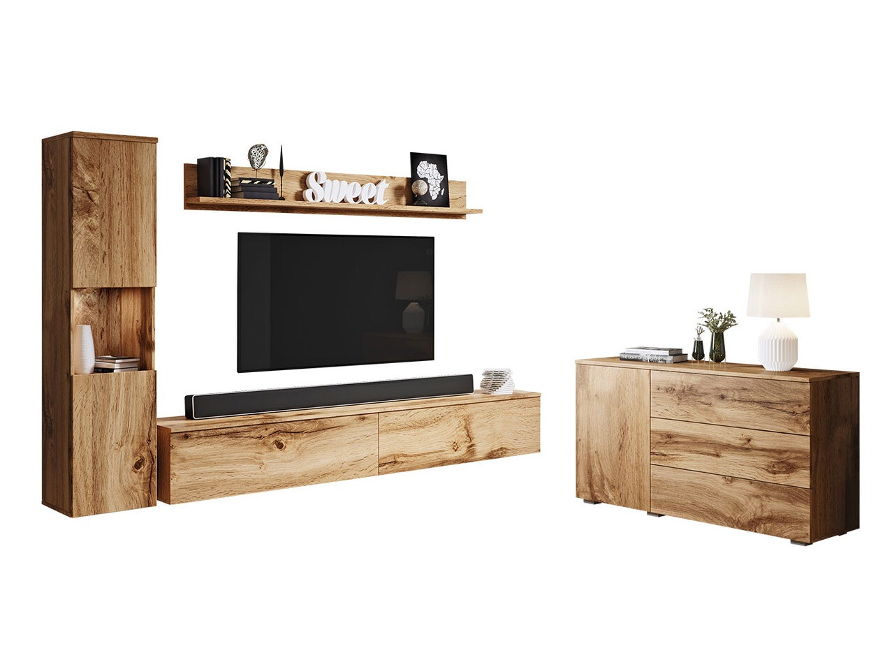 Woonkamerset Sarasota 132 (Wotan eik)