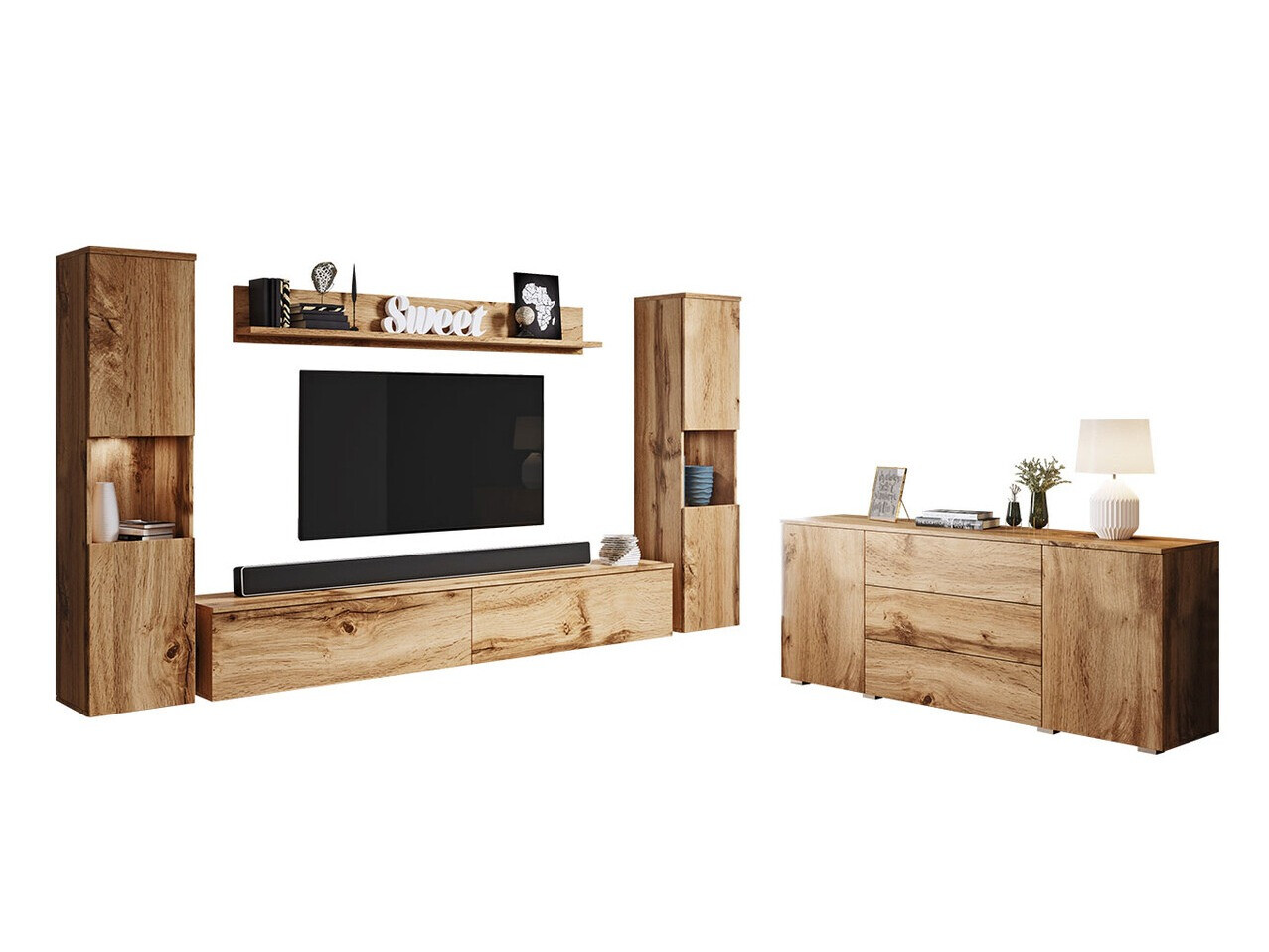 Woonkamerset Sarasota 133 (Wotan eik)