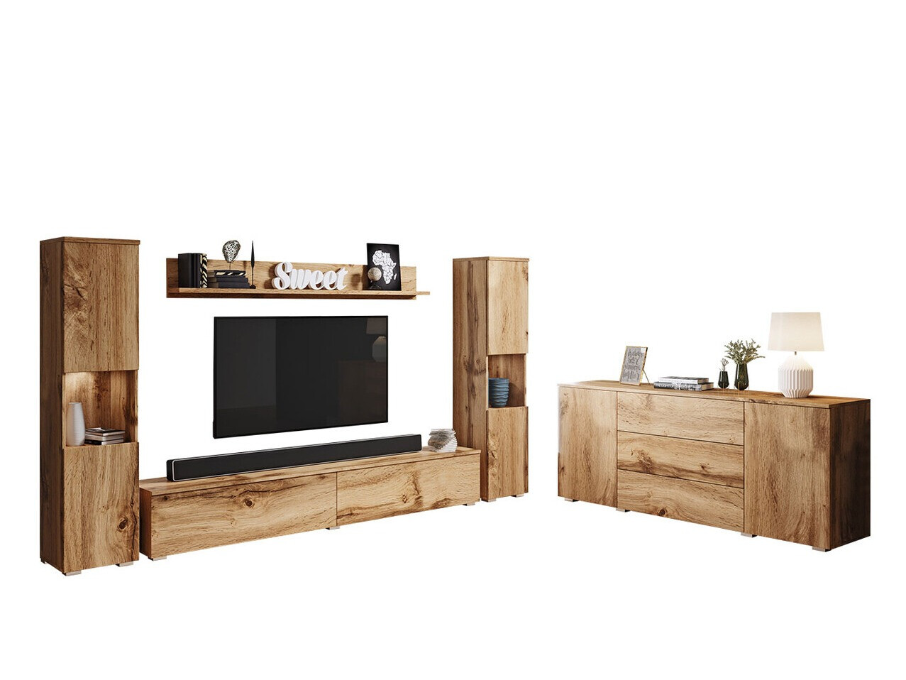 Woonkamerset Sarasota 133 (Wotan eik)