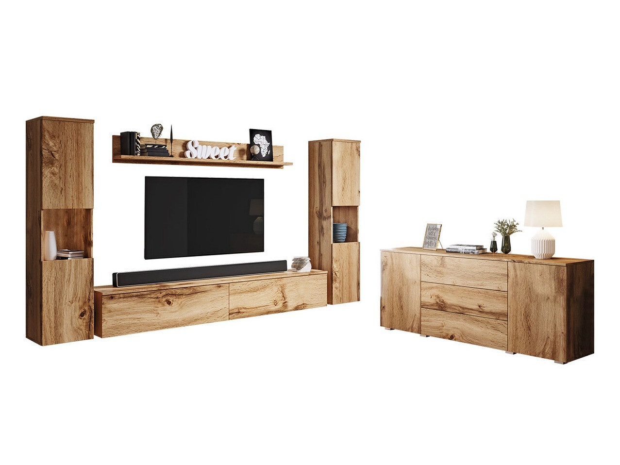 Woonkamerset Sarasota 133 (Wotan eik)