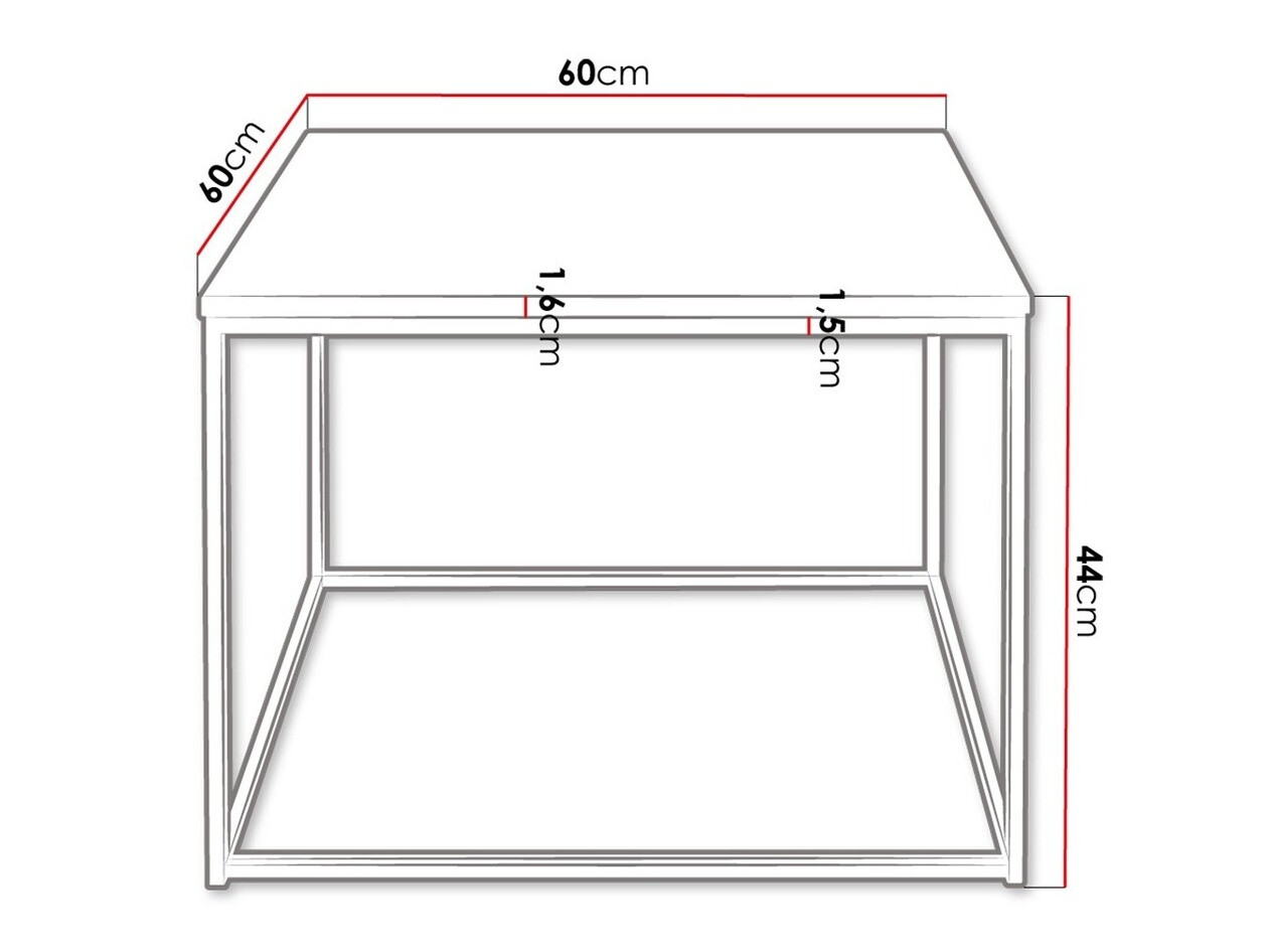 Salontafel Germantown 105 (Matzwart + Eiken)
