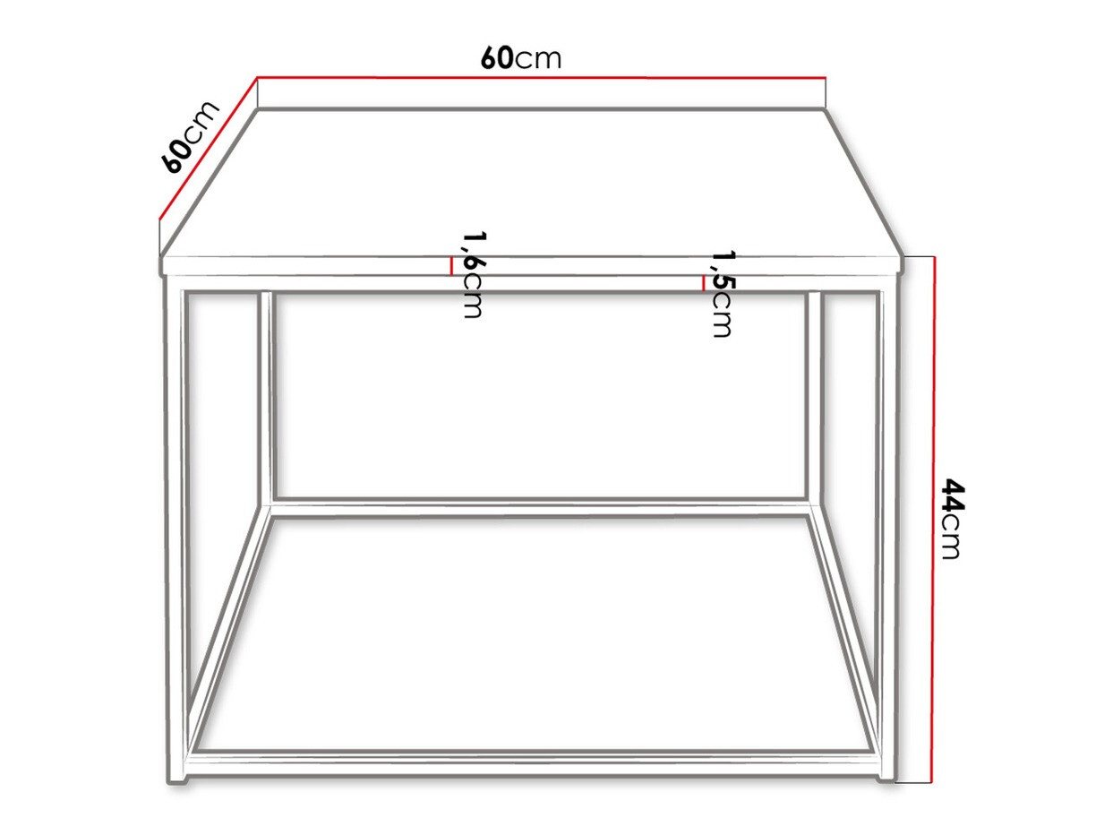 Salontafel Germantown 105 (Matzwart + Glanzend zwart)