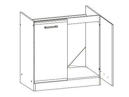 Modulaire spoelbakkast met deuren Eli Dark 107
