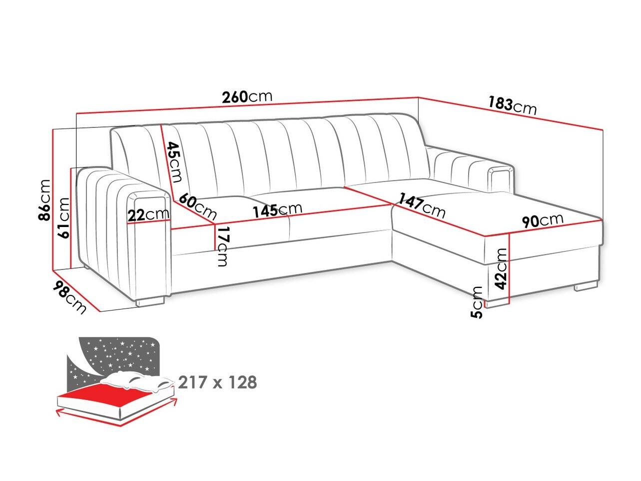 Hoekbank Columbus 166 (Manila 18)
