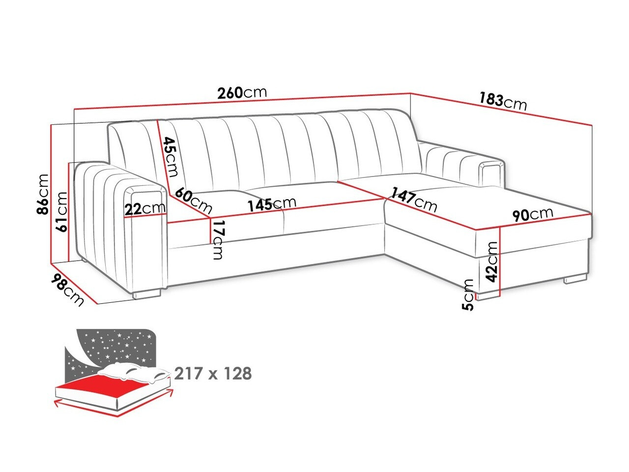Hoekbank Columbus 166 (Manila 26)