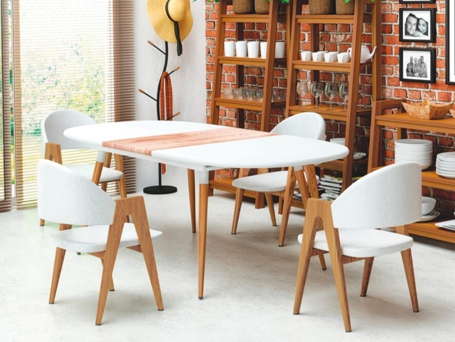 Stoel Houston 561 (Wit + eiken)