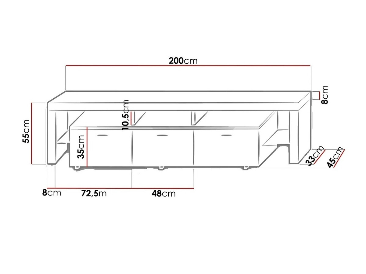TV-meubel Nashville 103 (Wit + Glanzend wit)