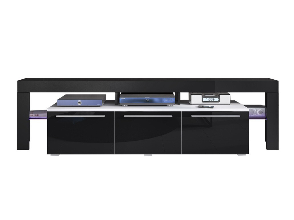 TV-meubel Nashville 103 (Wit + Glanzend zwart)