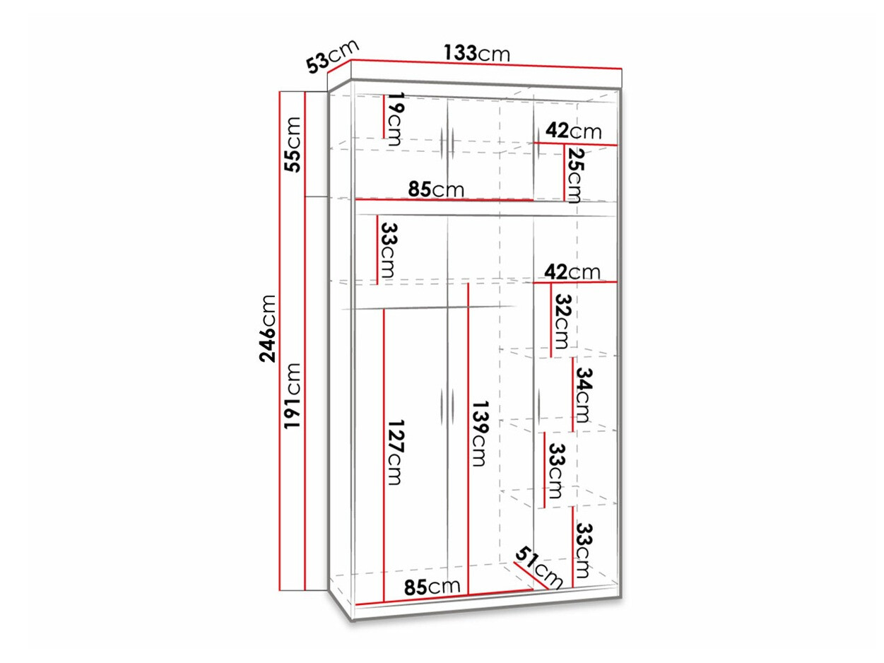 Kledingkast Novduni 105 (Lefkas eik)