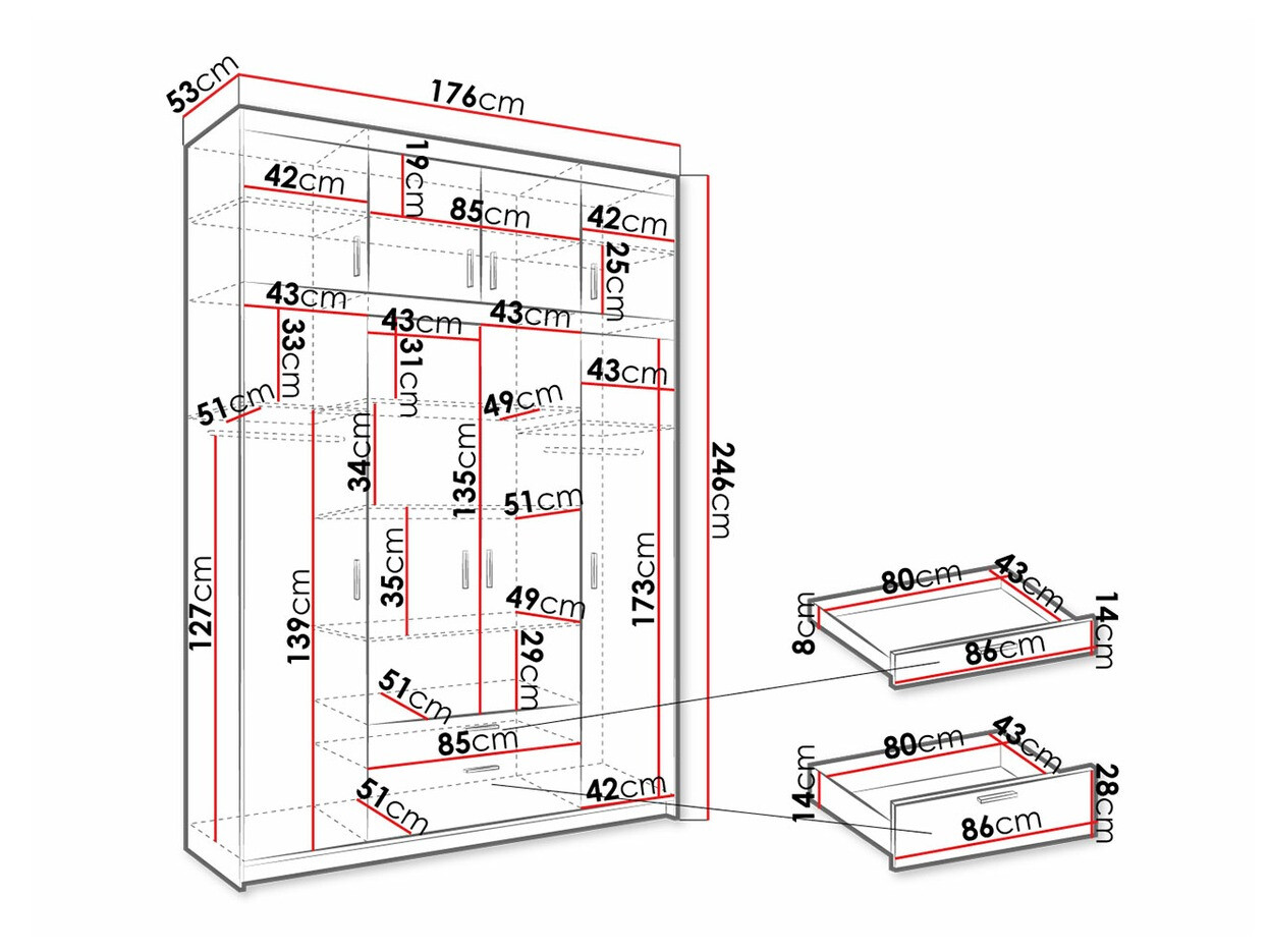 Kledingkast Novduni 106 (Lefkas eik)