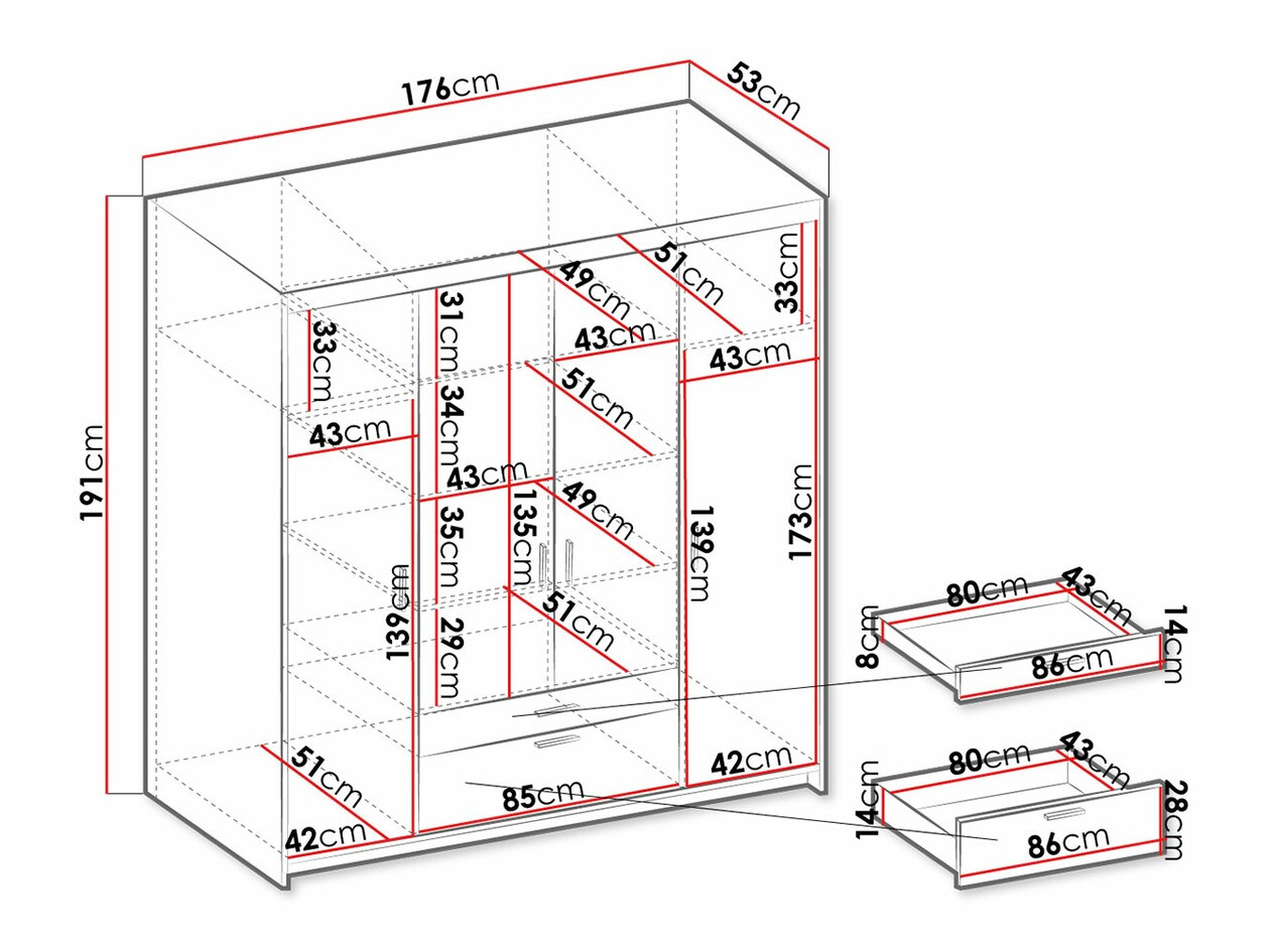 Kledingkast Novduni 107 (Sonoma eik)